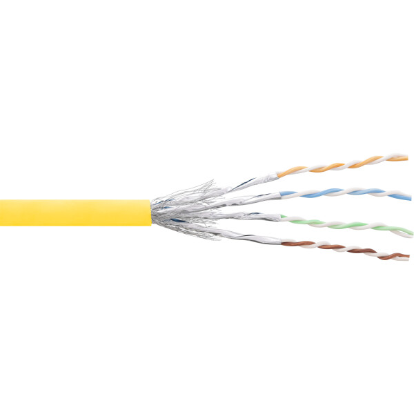 InLine® Patch Cable S/FTP PiMF Cat.6 yellow AWG27 PVC CU 100m