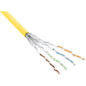 InLine® Patch Cable S/FTP PiMF Cat.6 yellow AWG27 PVC CU 100m