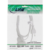 InLine® Euro Type C Plug Power Extension male / female, white, 3m