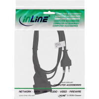 InLine® Euro Type C Plug Power Extension male / female, black, 2m