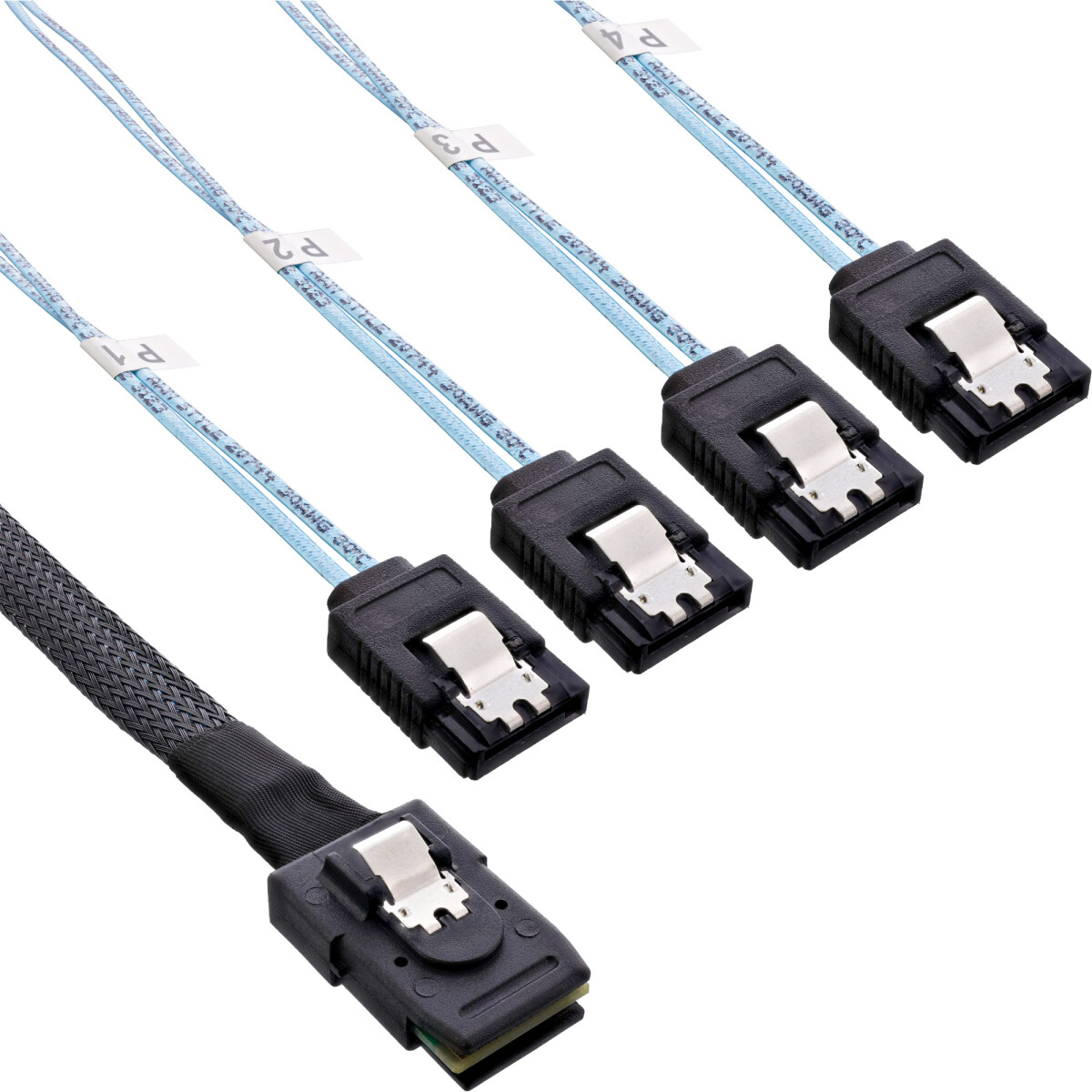 InLine® SAS cable, Mini SAS SFF8087 to 4x SATA,...