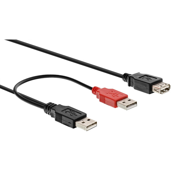 InLine® USB 2.0 Y-Cable 2x Type A male / female, 0.2m