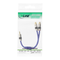 InLine® Cinch/Klinke Kabel, PREMIUM, 2x Cinch Buchse an 3,5mm Klinke St., 0,25m