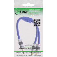 InLine® Cinch/Klinke Kabel, PREMIUM, 2x Cinch Buchse an 3,5mm Klinke St., 0,25m