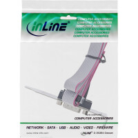 InLine® Serielles Slotblech, Low-profile, 9pol ST an 10pol BU-Leiste 1:1 0,6m