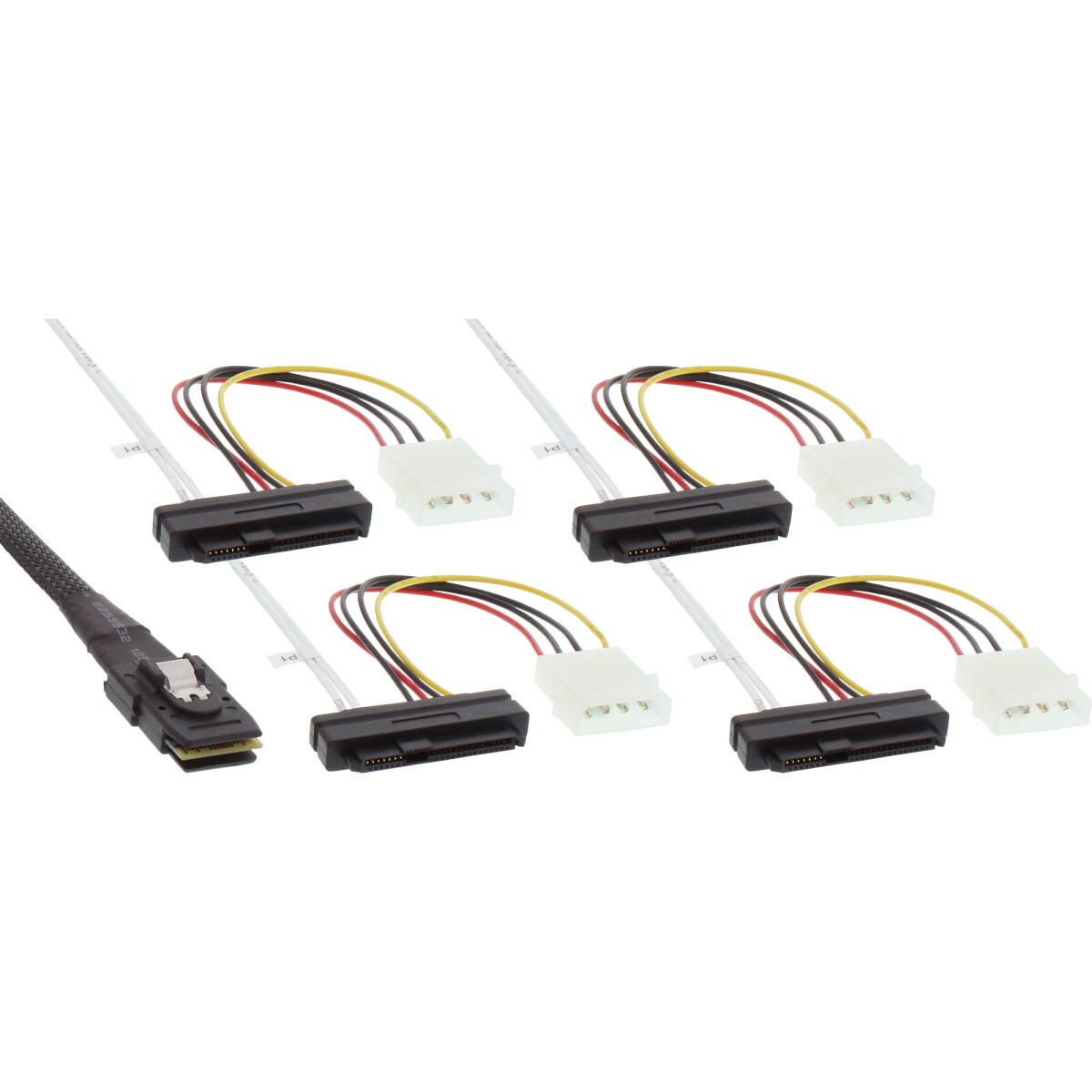 InLine® SAS Anschlusskabel, Mini-SAS SFF-8087 an 4x...