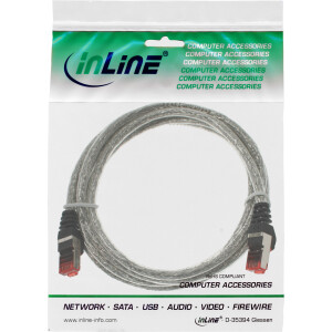 InLine® Patchkabel, S/FTP (PiMf), Cat.6, 250MHz, PVC, Kupfer, transparent, 1,5m