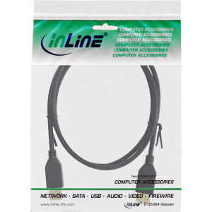 InLine® USB 2.0 Extension Cable Type A male / female, gold plated, black, 2m