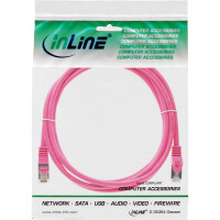 InLine® Patch Cable SF/UTP Cat.5e Pink 0.5m