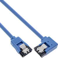 InLine® SATA 6Gb/s round cable one side right angeled 90°, w/latches, 0.3m