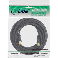 InLine® Antennenkabel Premium, 2x geschirmt, mit Filter, >85dB, schwarz, 0,5m