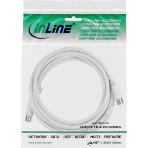 InLine® SAT Cable 2x shielded ultra low loss 2x F-Quick Plug >80dB white 2m