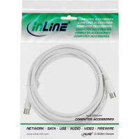 InLine® SAT Cable 2x shielded ultra low loss 2x F-Quick Plug >80dB white 2m