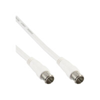 InLine® SAT-Anschlusskabel, 2x geschirmt, 2x F-Quick Stecker, >80dB, weiß, 5m