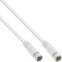 InLine® SAT Cable 2x shielded ultra low loss 2x F-male >75dB white 15m