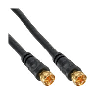 InLine® SAT Cable Premium 2x shielded 2x F-male >85dB black 1m