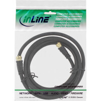 InLine® SAT Cable Premium 2x shielded 2x F-male >85dB black 1m