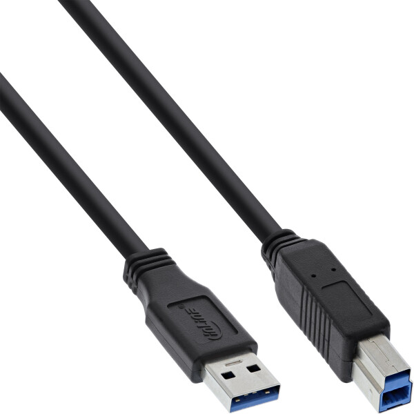 InLine® USB 3.2 Gen.1 Cable Type A male / Type B male, black, 2m