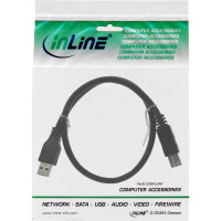 InLine® USB 3.2 Gen.1 Kabel, A an B, schwarz, 0,5m