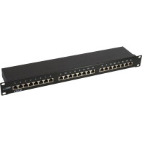 InLine® Patch Panel 19" Cat.5e 24 Port 1U black RAL9005