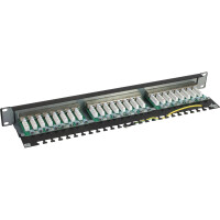 InLine® Patch Panel 19" Cat.5e 24 Port 1U black RAL9005