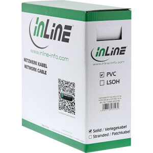 InLine® Verlegekabel, SF/UTP, Cat.5e, AWG24 CU, halogenfrei, 100m