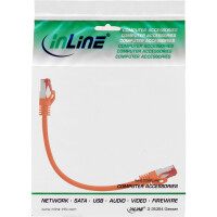 InLine® Patchkabel, S/FTP (PiMf), Cat.6, 250MHz, PVC, Kupfer, orange, 0,25m