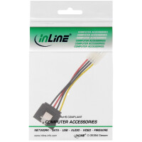 InLine® SATA Stromadap-Kab., 1x 8,89cm (3,5") BU/15pol SATA ST, m. Lasche, 0,06m