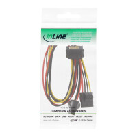 InLine® SATA Strom-Y-Kabel, SATA Buchse an 2x 13,34cm (5,25") Stecker, 0,3m