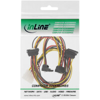 InLine® Internal Power Y-Cable 1x Molex / 4x SATA angled with latches 0.40+0.55m