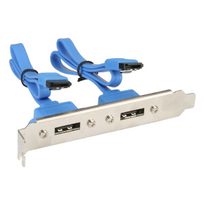 InLine® eSATA Bracket 2x internal SATA male to...