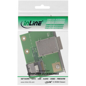 InLine® eSATA Slotblech, 2x eSATA Buchse extern auf intern SATA Stecker, 0,3m