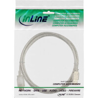 InLine® USB 2.0 Verlängerung, Stecker / Buchse, Typ A, transparent, 1m