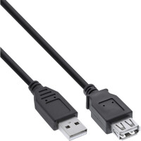 InLine® USB 2.0 Extension Cable Type A male / female, black, 0.5m