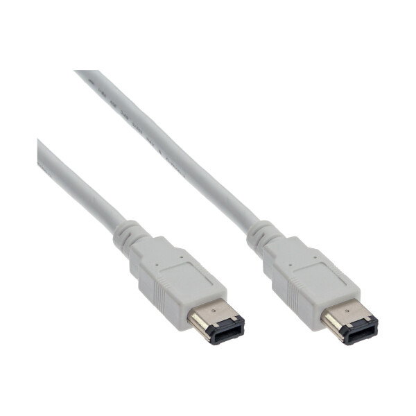 InLine® FireWire 400 1394 6 Pin Cable male to male white 1.8m