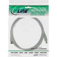 InLine® FireWire 400 1394 6 Pin Cable male to male white 1.8m