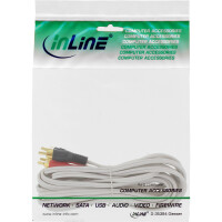 InLine® Cinch Kabel, 2x Cinch, Stecker / Stecker, weiß / gold, 5m