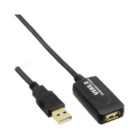 InLine® USB 2.0 Aktiv-Verl., mit Signalverstärkung "Repeater", ST A / BU A, 10m