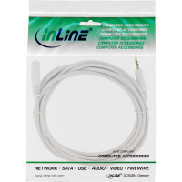 InLine® Audio Cable, 3.5mm M/F, Stereo, white/gold 10m