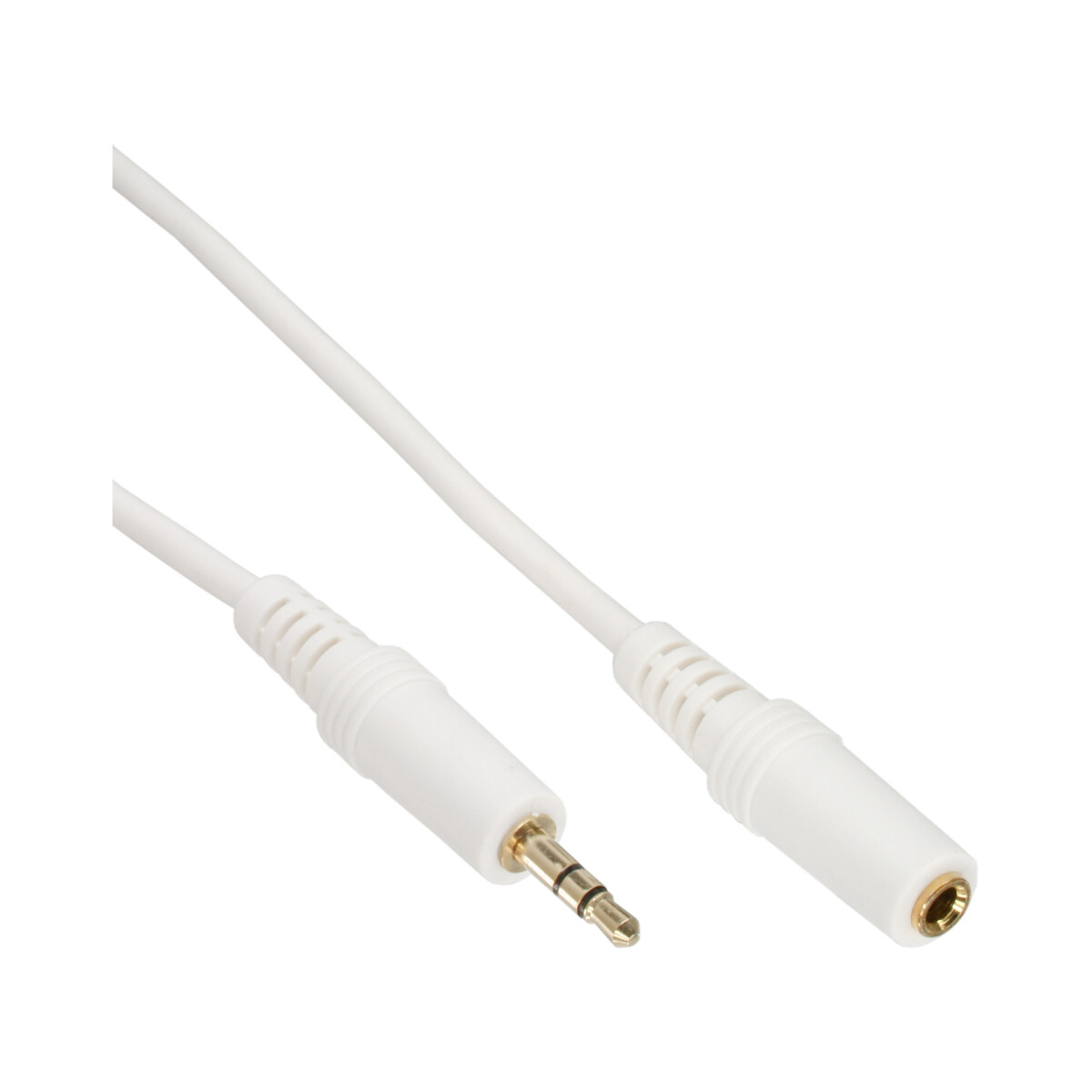 InLine® Audio Cable 3.5mm M/F, Stereo, white/gold 1m