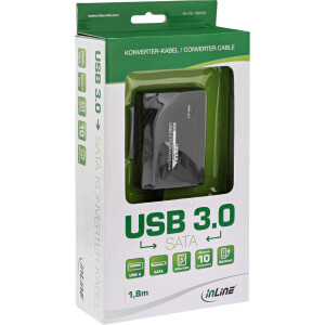 InLine® USB 3.0 zu SATA II Konverter Kabel, mit Netzteil