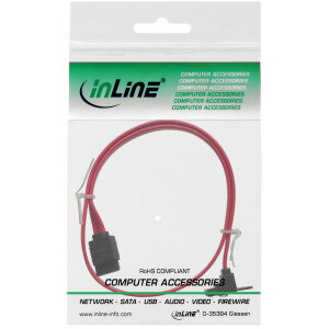 InLine® SATA 6Gb/s Kabel, mit Lasche, gewinkelt, 0,75m