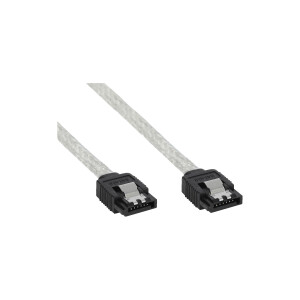 InLine® SATA 6Gb/s Kabel rund, mit Lasche, 0,3m