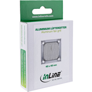 InLine® Fan grid aluminium filter, 40x40mm