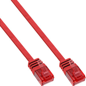 InLine® Flat Ultraslim Patch Cable U/UTP Cat.6 Gigabit ready red 10m