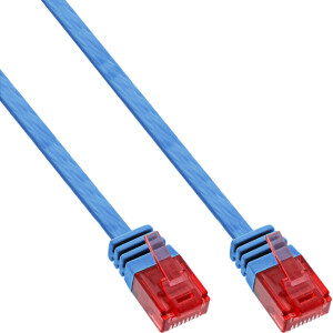 InLine® Flat Ultraslim Patch Cable U/UTP Cat.6 Gigabit ready blue 2m