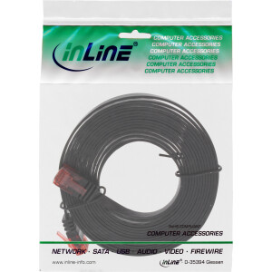 InLine® Flat Ultraslim Patch Cable U/UTP Cat.6 Gigabit ready black 0.5m