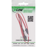 InLine® Slimline SATA cable, Slim SATA 13pin (7+6) cab. side to SATA+power, 0.4m