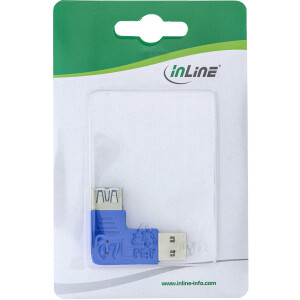 InLine® USB 3.0 Adapter Type A male / A female left angled 90°