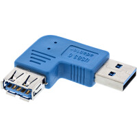 InLine® USB 3.0 Adapter Type A male / A female left angled 90°